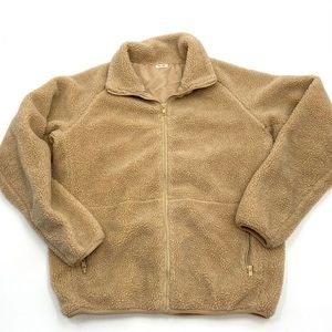 Urban Outfitters Sweatshirt Teddy Sherpa Tan Brown Half Zip Sweater